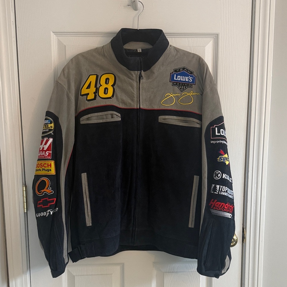 Wilsons Leather Black and Gray Racing Jacket